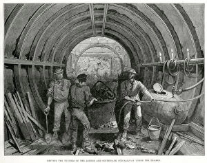 Construction of underground railway King William Street 1888