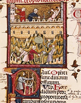 Masculine Collection: Construction of a wall. Illustration from a Latin