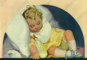 Contented baby sleeping by Andrew Loomis