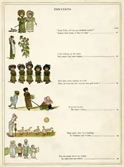 Contents page, Under the Window by Kate Greenaway