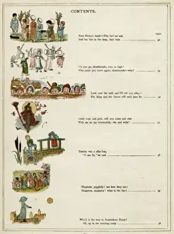 Contents page, Under the Window by Kate Greenaway