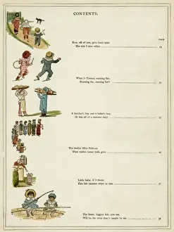 Contents page, Under the Window by Kate Greenaway