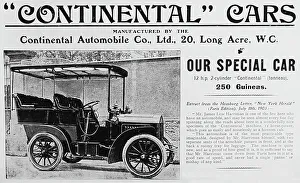 Continental Prints: Continental veteran car advertisement, early 1900s