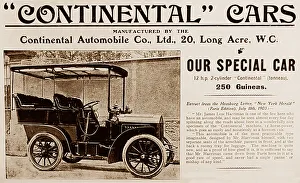 Continental veteran car advertisement, early 1900s