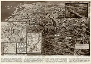 Positions Prints: Contour map of Western Front by G. H. Davis