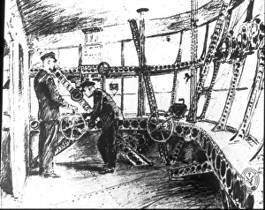 Graf Prints: Control cabin aboard the Graf Zeppelin LZ 127 (sketch)