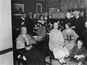 Images Dated 19th May 2021: Controversial American medium Margery is presented with a loving cup by admirers at