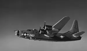 Convair PB4Y-2 - D67 flying, under (side view)