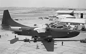 Installation Prints: Convair XP5Y-1 flying boat awaiting engine installation