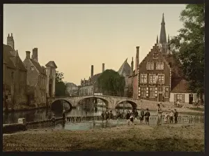 Convent bridge and the spire of Notre Dame, Bruges, Belgium
