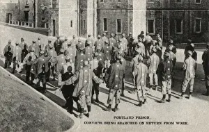 Quarry Prints: Convicts being searched, Portland Prison, Dorset