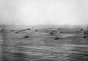 Calm Prints: Convoy of British ships in the Atlantic, WW1