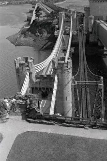 Images Dated 7th January 2020: The Conwy Suspension Bridge and Pedestrian Footbridge