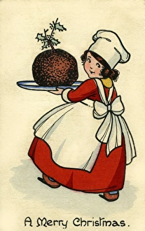 Images Dated 19th October 2015: Cook with the Xmas pudding