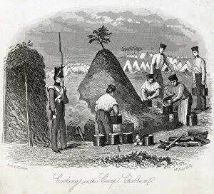 Images Dated 15th January 2016: Cooking at the Camp. Chobham, 1853 (c)