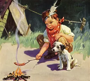 Adolescence Prints: Cooking Dinner Date: 1940