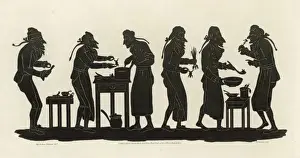 French Men Prints: Cooking Frogs Silhouette