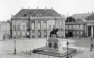 19 Century Prints: Copenhagen, Denmark. Amalienborg Palace