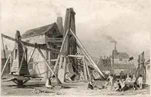 Camborne Prints: Copper mine at Colcoath, Camborne, Cornwall