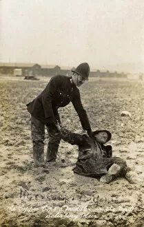 Arrest Collection: A Copper cops a Muddler in the mud - Salisbury Plain