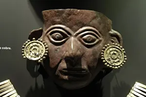 Beaux Prints: Copper mask (3rd c. AD). Moche or Mochica Art