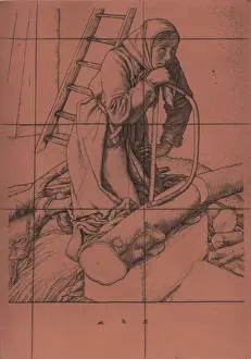 Copper plate, Widow of a hero, by Robert Austin