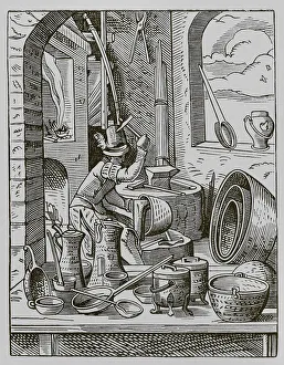 Anvil Prints: Coppersmith, 16th century. Engraving