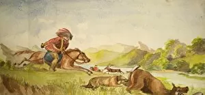 Copy of a painting depicting deer hunting