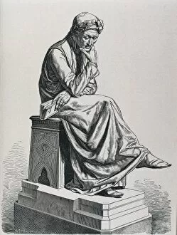 Alighieri Gallery: Copy of the sculpture of Jeronimo Suol (1864) that represen