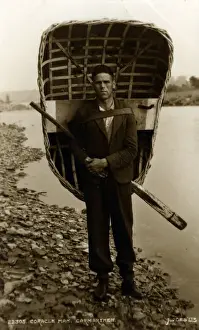 Carmarthenshire Prints: Coracle Man, Carmarthen, Carmarthenshire