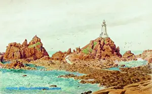 Corbiere Prints: Corbiere Rocks and Lighthouse, Jersey, Channel Islands
