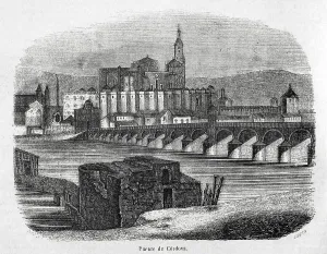 Urbanism Prints: Cordoba. The Roman Bridge over Guadalquivir river