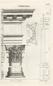 Johann Franck Prints: Corinthian order column with entablature