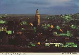 Steeple Gallery: Cork City showing Shandon Steeple at Night by P O Toole