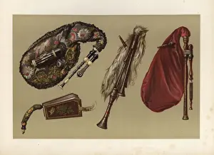 Bagpipes Prints: Cornemuse, Calabrian bagpipes, musette and bellows