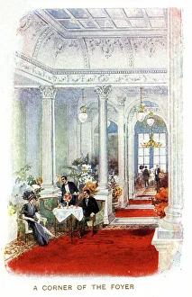 Carpet Prints: A Corner of the Foyer, Claridge's Hotel, London