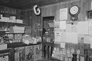 Olga Prints: Corner of general store, Olga, Louisiana