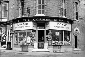 1950 Prints: Corner Shop, Snack Bar, Foyles Library, Walton, Essex