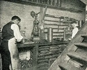 Stamping Prints: Corner of the Stamping Room, Pether's Sign Makers, London