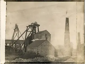 Workings Prints: Cornish Tin Mine Engine House & Workings, England