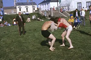 Cornish wrestlers and spectators, Cornwall