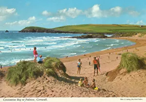 Families Prints: Cornwall, England - Constantine Bay near Padstow