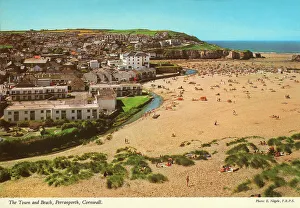 Dune Prints: Cornwall, England - The Town and Beach, Perranporth