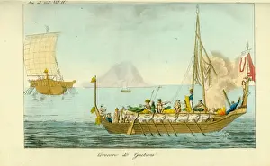 Oars Prints: Corocoro boat from the island of Guebe, Maluku