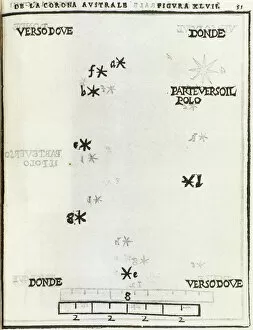 Hemisphere Collection: Corona Australis, constellation. Hemisphere. Engraving, 1559