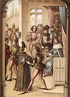 Lithographs Gallery: After his coronation in 1328, the king orders to
