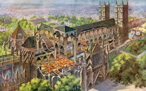 Images Dated 15th February 2012: Coronation 1937 - cutaway of Westminster Abbey