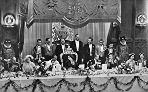 Coronation 1953, traditional guildhall luncheon Coronation 1953, traditional guildhall luncheon