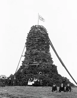 Crook Prints: Coronation bonfire, Crook 22nd June 1911