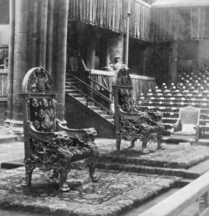 Coronation chairs in Westminster Abbey, London